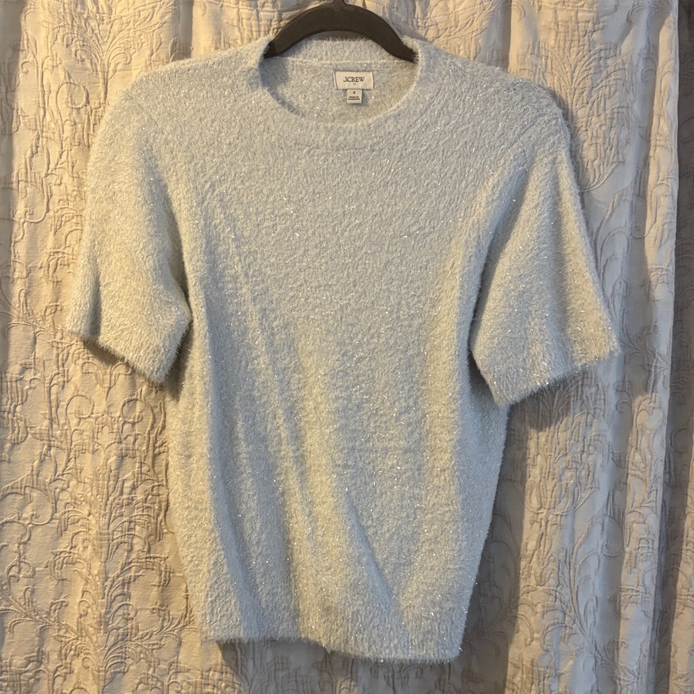 J. Crew Soft silverTextured Knit Top
